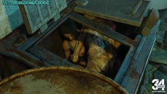 Valentine trapped in a small space by the Palehead monster thumbnail