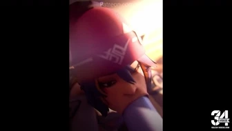 Overwatch Futanari Widowmaker x Kiriko Blowjob thumbnail