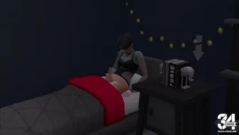 Goth Futa jerking on bed miniature