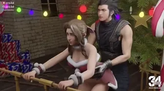 Aerith fucked by Zack on Christmas thumbnail