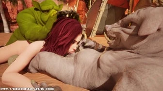Two Pig Monsters Use Beauty Hard - Oral & Rough Sex thumbnail